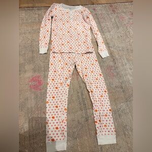 Roller Rabbit Kids Pajama Set - Orange Hearts on White
